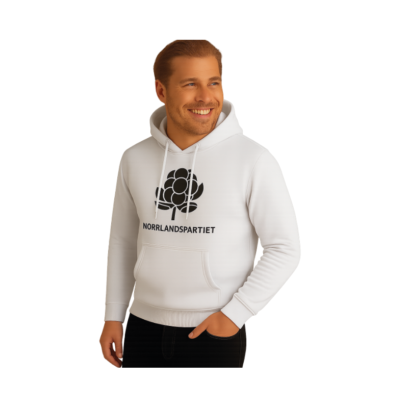 Vit Hoodie Norrlandspartiet